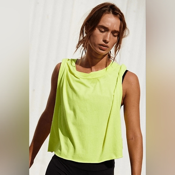 NWOT FP Movement Inspire Tank Top In Highlighter Yellow - Picture 2 of 4